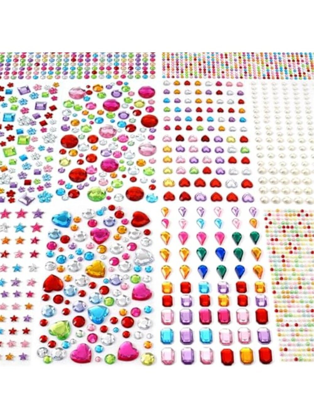 MYDBUYSOME 2774pcs Gem Stickers Jewels for Crafts, Adhesive Gems Rhinestone